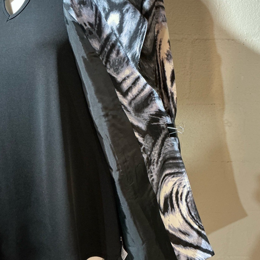 Susan Graver Zebra Print Short Trench Jacket Coat, Button Front 1X Belted NWOT‎ - Picture 5 of 11